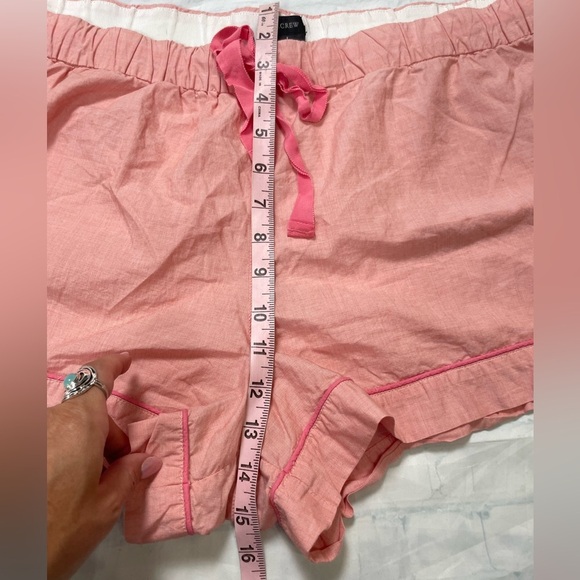 J.crew chambray boxer seaside shorts pink coral woman’s L sleep bottoms casual - Picture 6 of 13